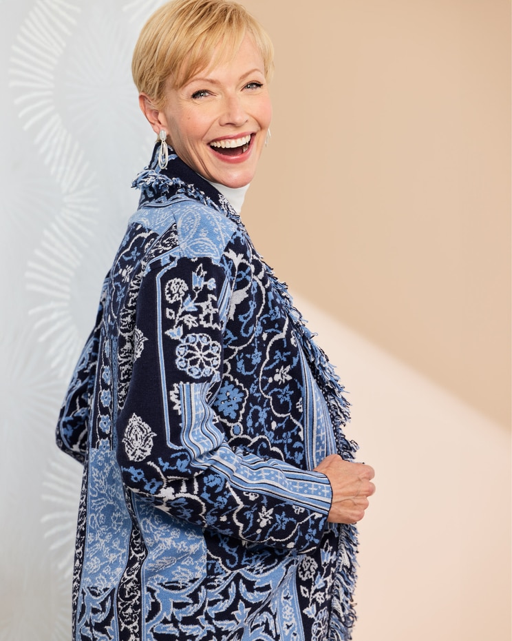 Jacquard Fringe Cardigan image number 2