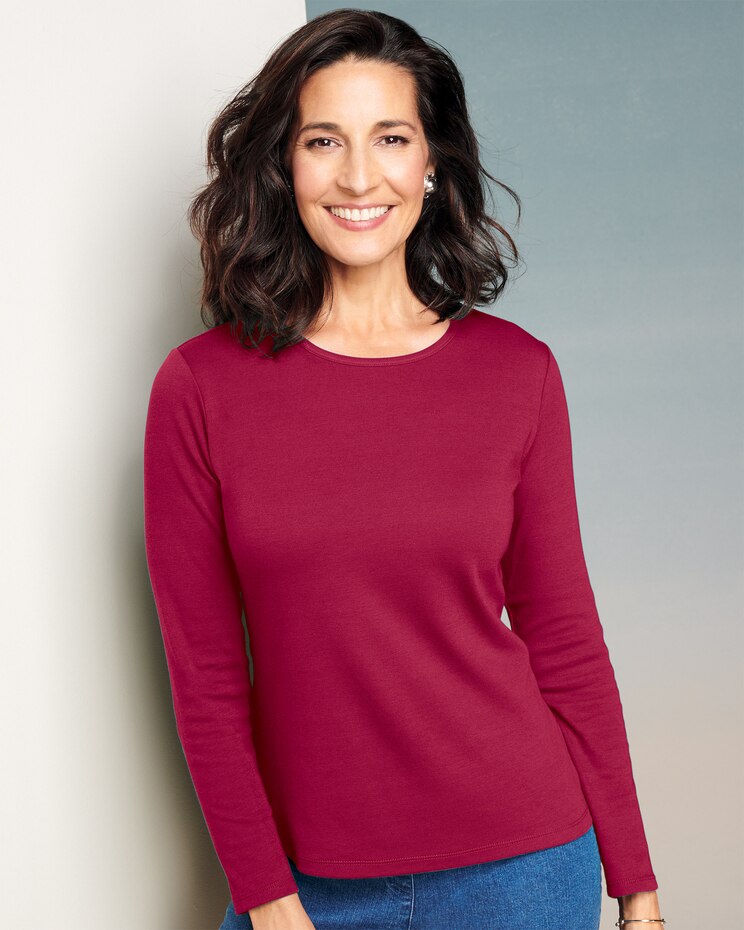 Essential Jewel Neck Long Sleeve Tee image number 1