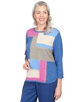 Alfred Dunner® Chelsea Market Colorblock Crew Neck Sweatshirt thumbnail number 3