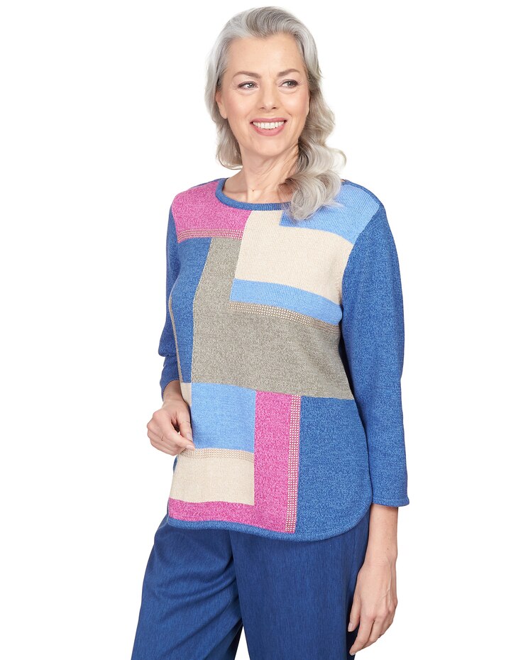 Alfred Dunner® Chelsea Market Colorblock Crew Neck Sweatshirt image number 3