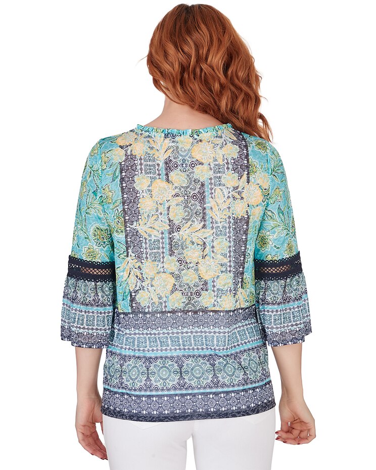 Ruby Rd® By The Sea Knit Ruffle Top Lace image number 2