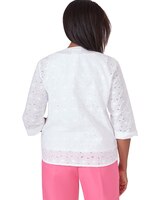 Alfred Dunner® Paradise Island Button Front Eyelet Top thumbnail number 2