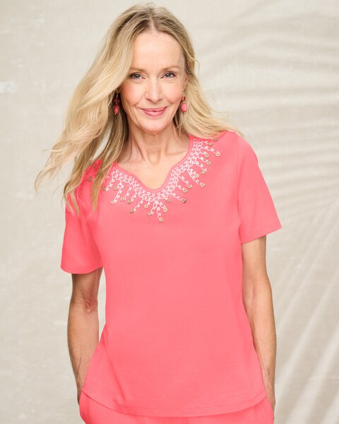Button Trim Tee