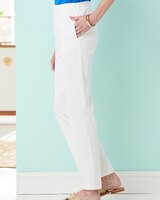Cotton Tab-Front Straight Leg Pull-On Denim Jeans thumbnail number 2