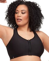 Glamorise Full Figure Plus Size Zip Up Front-Closure Sports Bra Wirefree thumbnail number 1