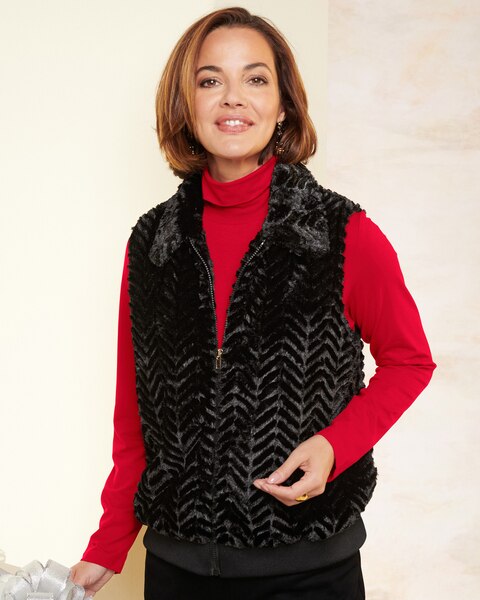 Alfred Dunner Faux Fur Vest