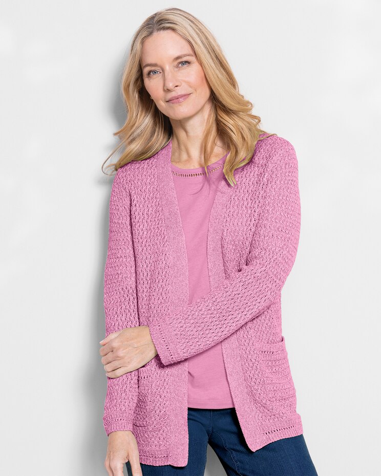 Linen/Cotton Basketweave Cardigan image number 1