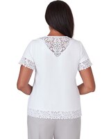 Alfred Dunner® Charleston T-Shirt with Lace Border Details and Detachable Necklace thumbnail number 2