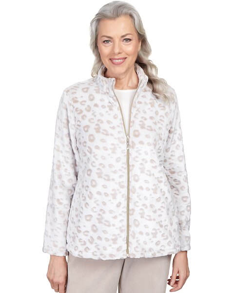 Alfred Dunner® St.Moritz Sculpted Mock Neck Animal Jacket