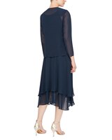 S.L. Fashions Sequin Beaded Shoulder Jacket Dress thumbnail number 2