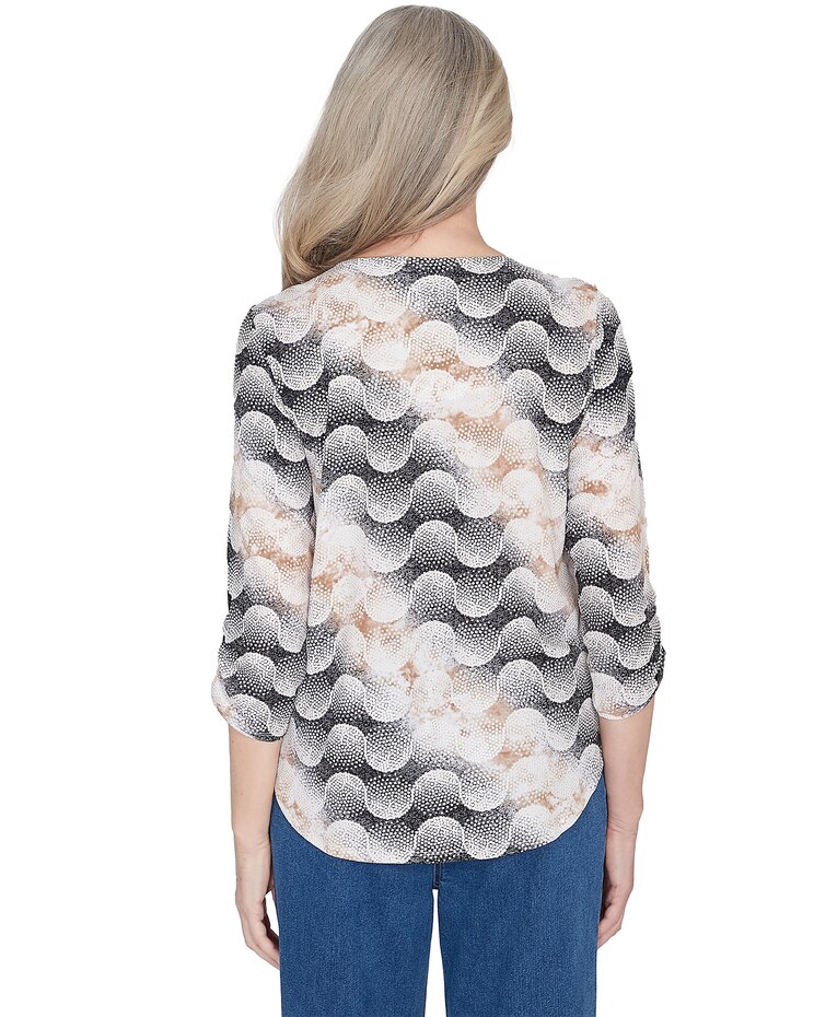 Alfred Dunner® Classics Classic Stripe Dots Top image number 2