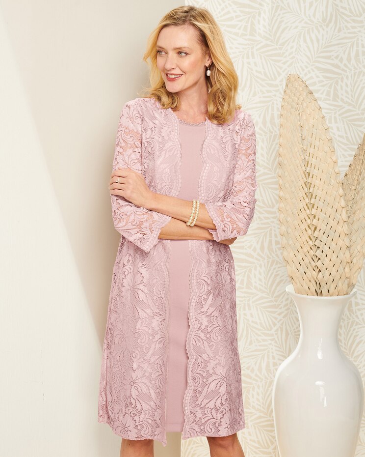 Pearls And Lace Jacket Dress image number 1