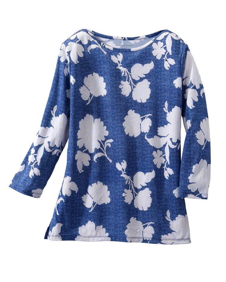 Floral Shadow Print Top image number 1