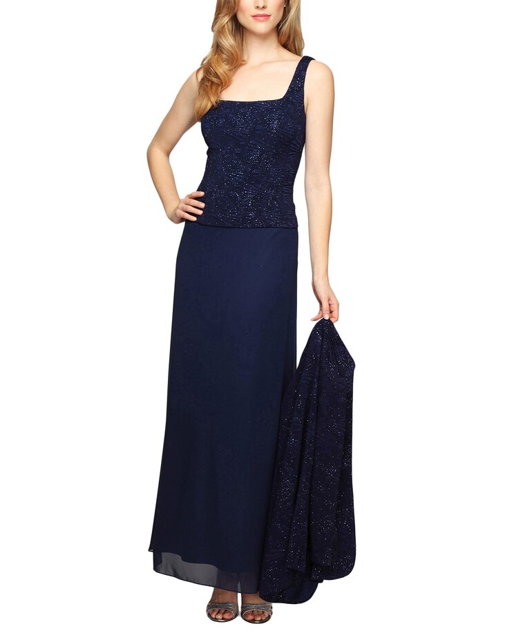 Jacquard Knit Long Jacket Dress  image number 3