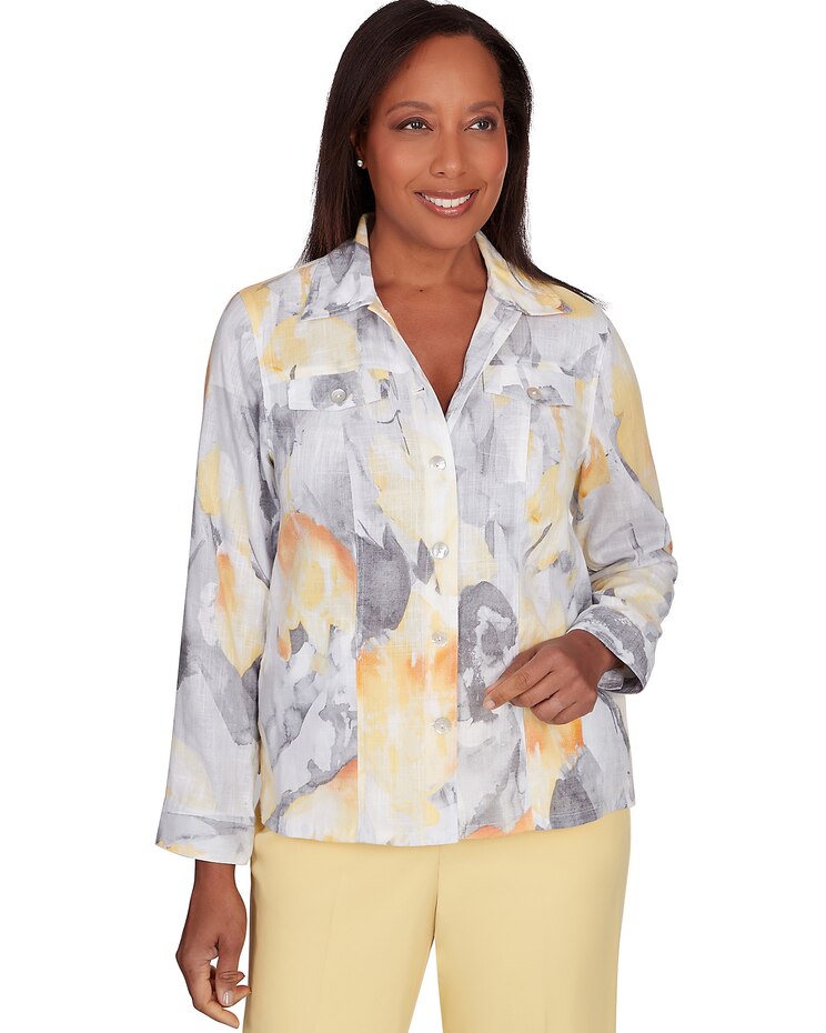 Alfred Dunner® Charleston Abstract Watercolor Jacket image number 1