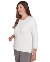 Alfred Dunner® Copenhagen Textured Cable Knit Crew neck Top thumbnail number 3