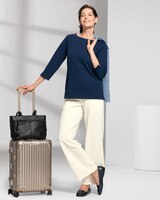 Norm Thompson™ Travel Knit Three-Quarter-Sleeve Tee thumbnail number 2