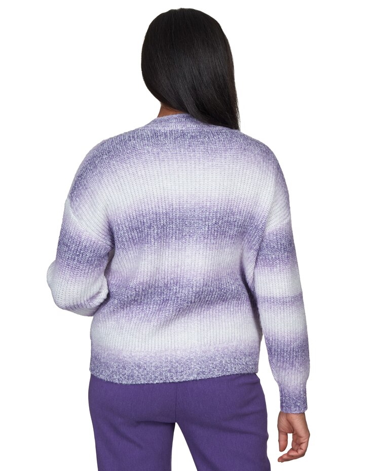 Alfred Dunner® Point Of View Ombre Cardigan with Flower Buttons image number 2