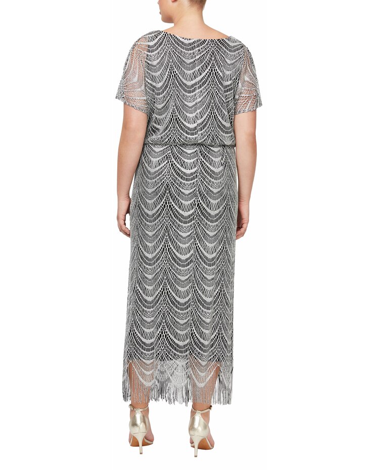 S.L. Fashions Jacket Dress with Sequin Cut Out Dress image number 4
