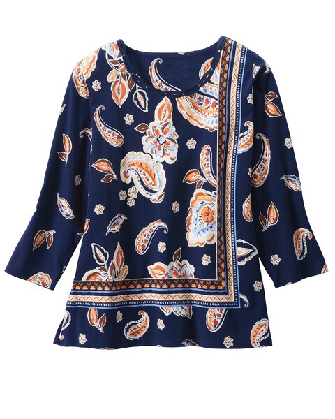 Alfred Dunner Paisley Border Tee