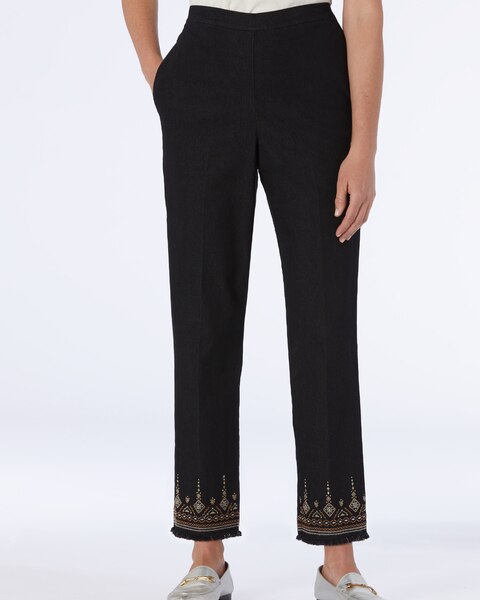 Alfred Dunner Embroidered Ankle Pants