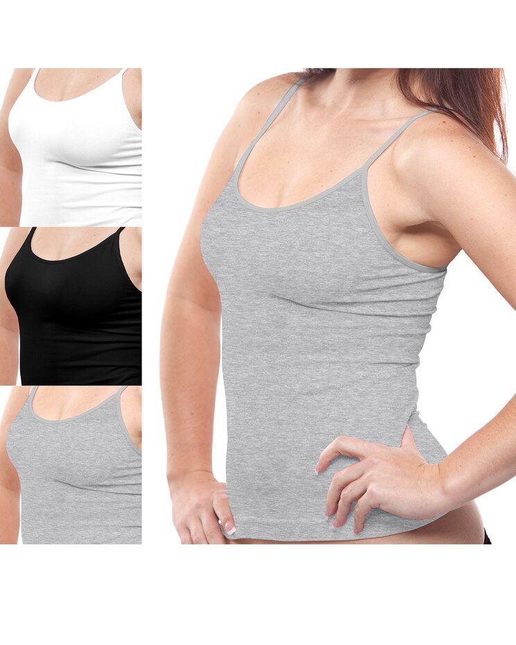 Layering Cotton Camisole with Shelf Bra - 3 Pack image number 1