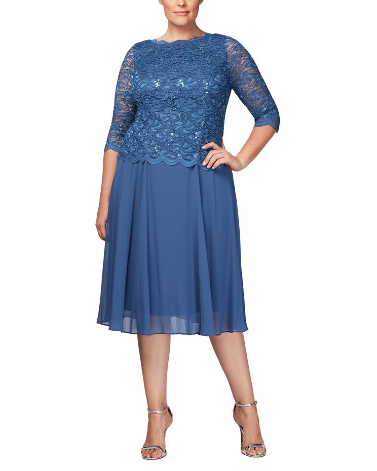 Tea-Length Mock Dress  image number 2