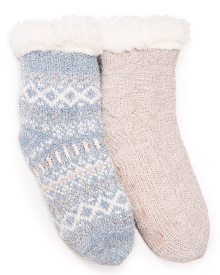 MUK LUKS® Women's Chenille Eyelash Mix Cabin Socks 2Pr Pack Socks image number 1