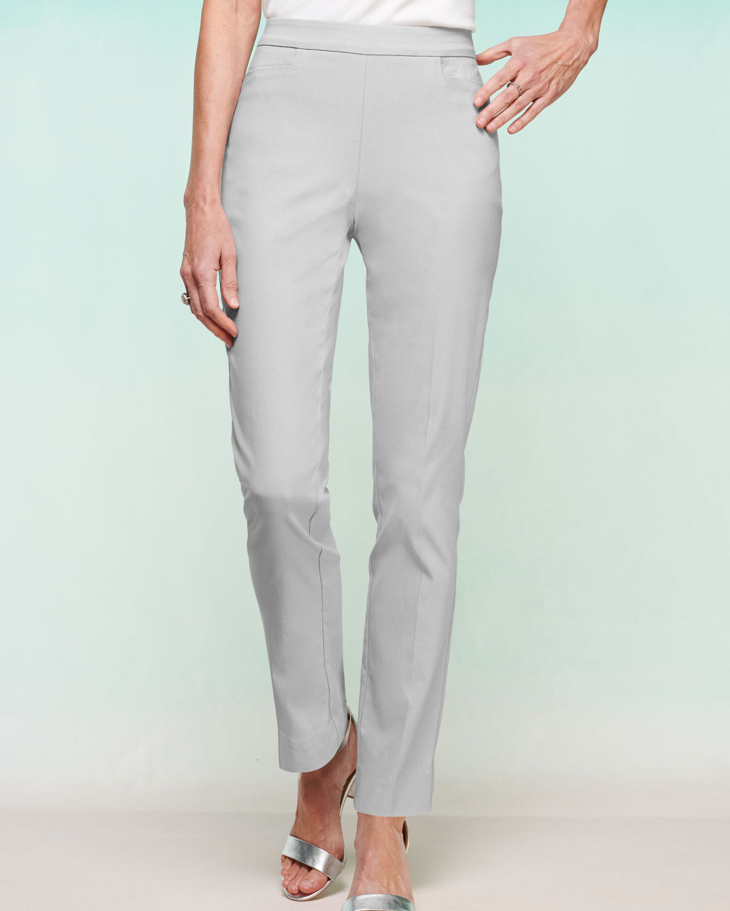 Slimtacular® Textured Tapered Pants | Draper's & Damon's
