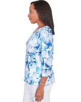 Alfred Dunner® Watercolor Floral Lace Paneled Top thumbnail number 4