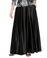 Satin Ballgown Skirt with Pockets and Inverted Pleat Detail thumbnail number 1