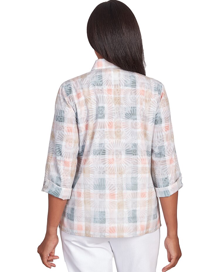 Alfred Dunner® Neutral Plaid Button Down Top image number 2