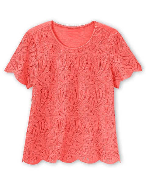 Lace Textured Tee by Alfred Dunner