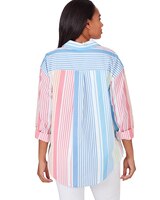 Ruby Rd® Patio Party Woven Button Front Stripe Shirt thumbnail number 2
