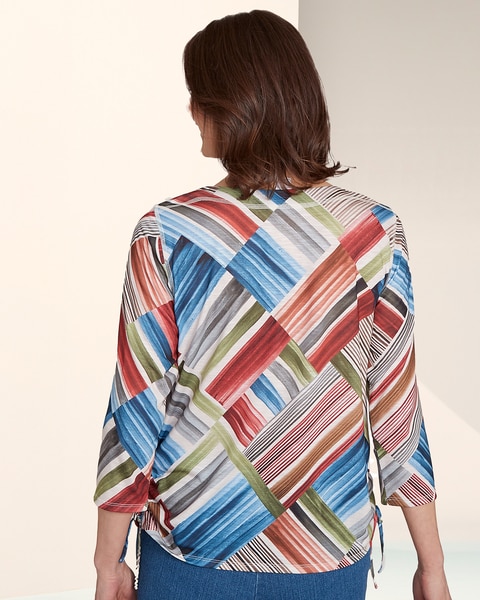 Stripe Patchwork Top by Alfred Dunner