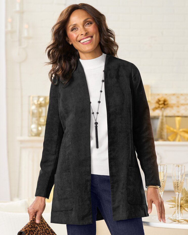 Microsuede Long Sleeve Topper image number 1