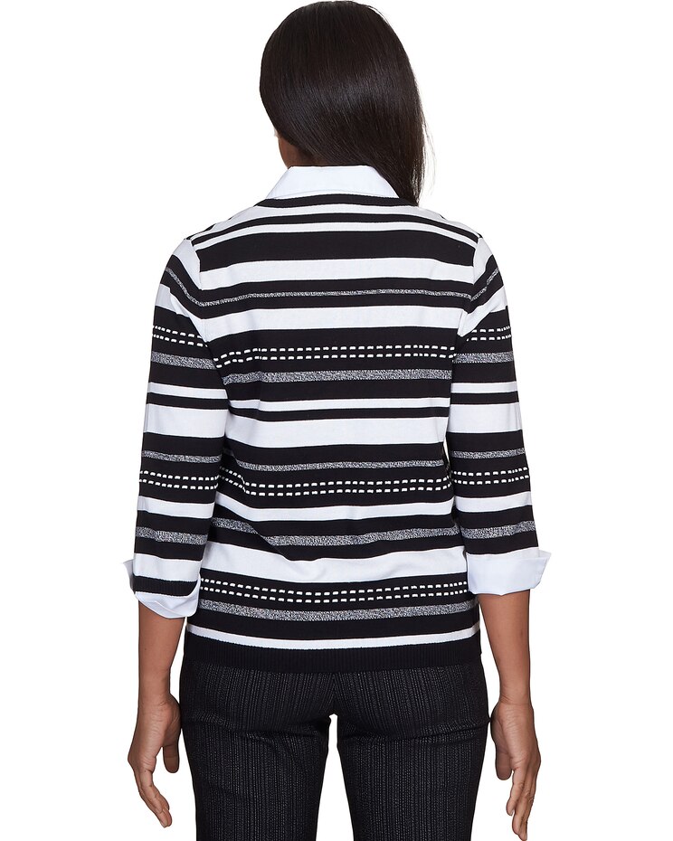 Alfred Dunner® World Traveler Stripe Pullover Sweater Two In One image number 2