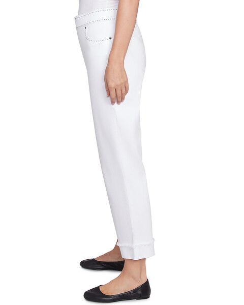 Alfred Dunner® Wild At Heart Floral Embroidered Denim Cuffed Ankle Pant