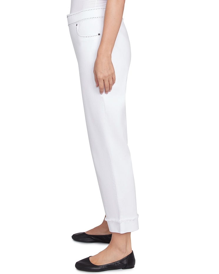 Alfred Dunner® Wild At Heart Floral Embroidered Denim Cuffed Ankle Pant image number 4
