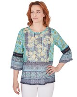 Ruby Rd® By The Sea Knit Ruffle Top Lace thumbnail number 1