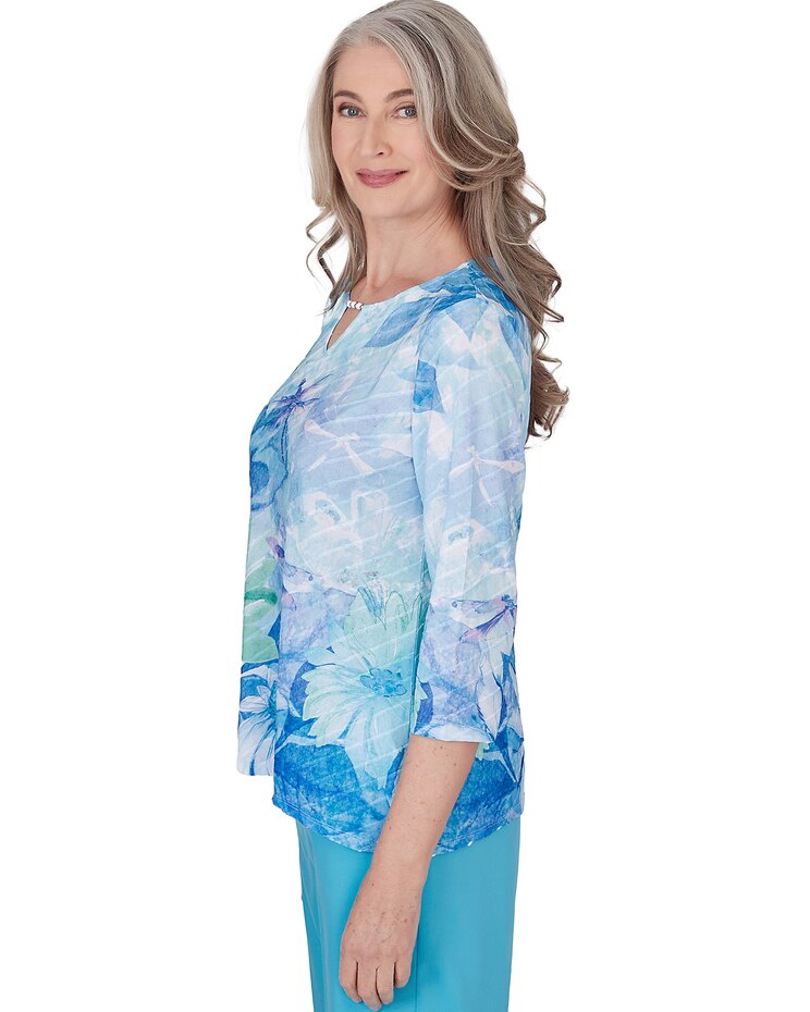 Alfred Dunner® Summer Breeze Floral Watercolor Top image number 4