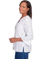 Alfred Dunner® In Full Bloom Butterfly Eyelet Button Front Shirt thumbnail number 4