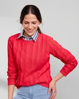 Bayside Cotton Mixed-Cable Pullover thumbnail number 1