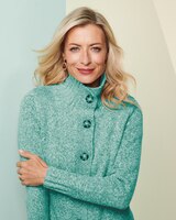 Marled Button Front Sweater Jacket thumbnail number 3