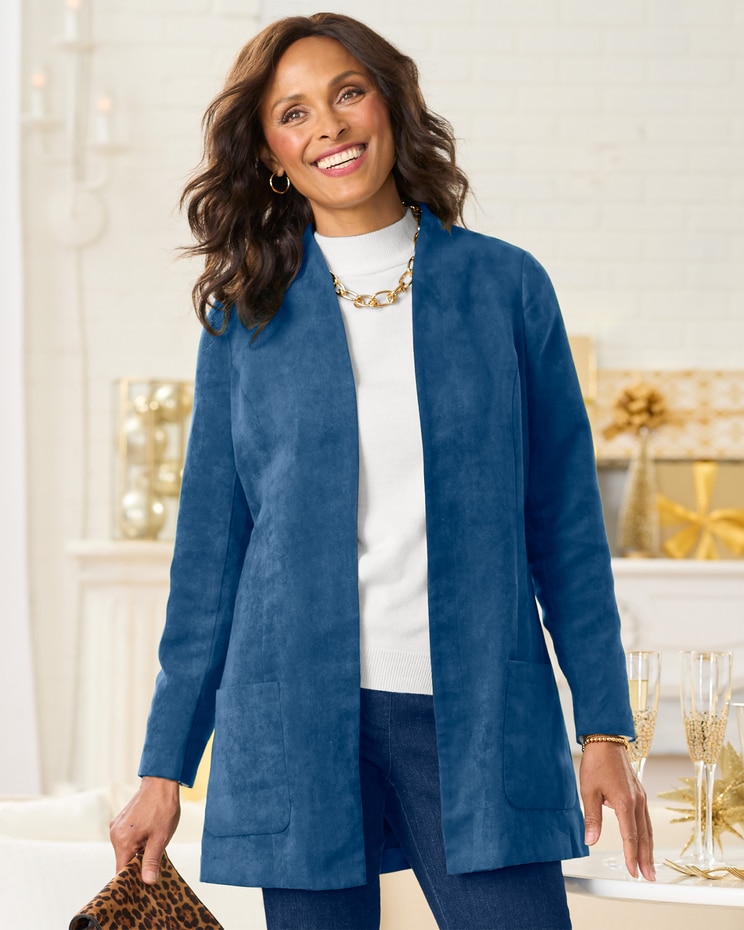 Microsuede Long Sleeve Topper image number 1