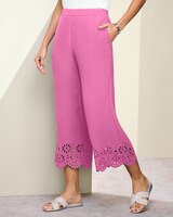 Eyelet Trim Wide-Leg Crop thumbnail number 1
