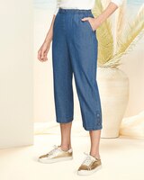 Denim Tab-Front Capris thumbnail number 1