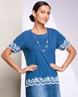 Border Embroidery Tee by Alfred Dunner thumbnail number 1