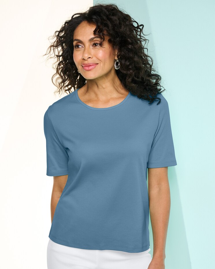 Essential Jewel Neck Short Sleeve Tee image number 1