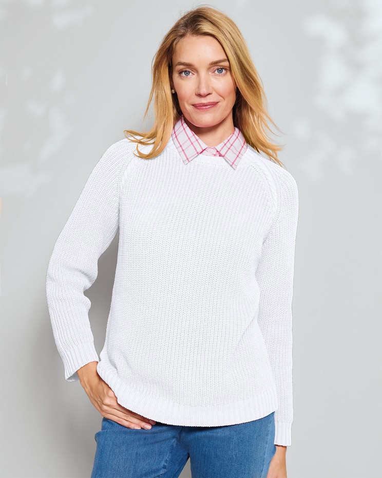 Bayside Cotton Shaker-Stitch Pullover image number 1